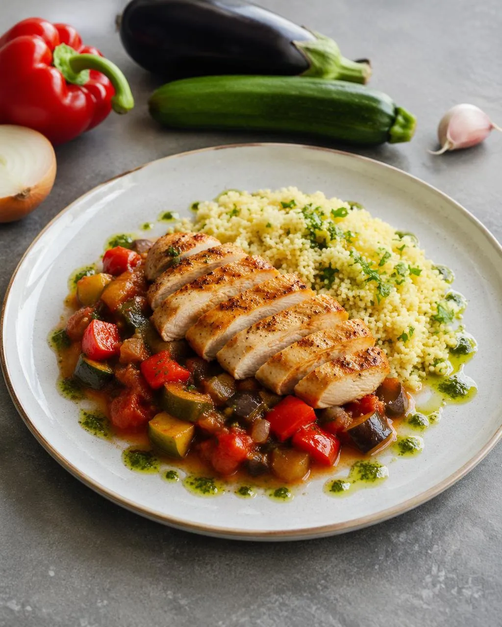 Kyckling med ratatouille och couscous